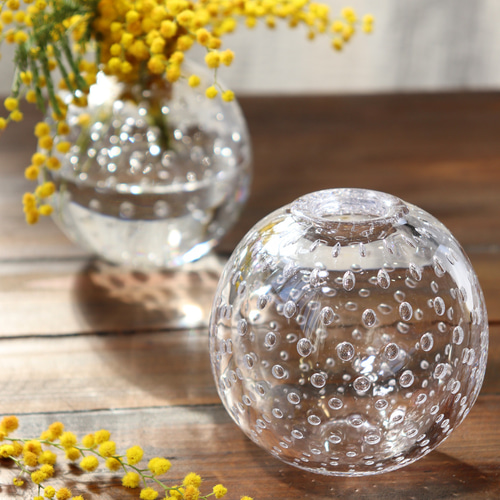 小さな泡の花器M」カスミソウ インテリア 透明感 ドット