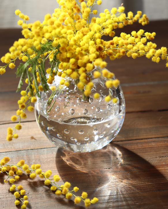 ★素敵　ガラス器　お皿　小花もよう　　　♡黄色 ☆素敵 ガラス器 お皿 小花もよう ♡黄色