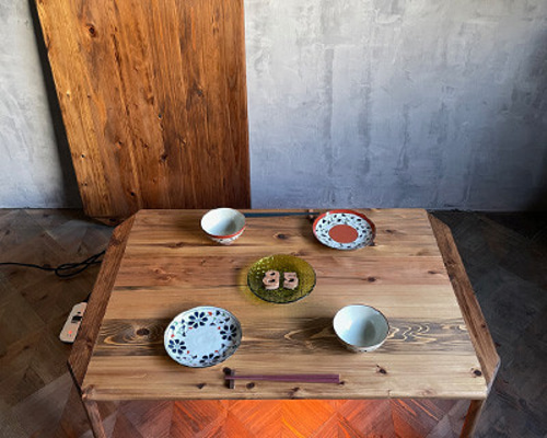 こたつ】90×60cm 天板付き 癒されるちゃぶ台ローテーブル 無垢 オイル