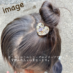 New✩【Baby&Kids】ハートにドライフラワーのヘアゴム 7枚目の画像