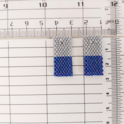 長方形串珠耳環 delica beads 27mm x 12mm 立體質感 雙色 耳針 硬朗 海外運送 送女生 禮物 第12張的照片