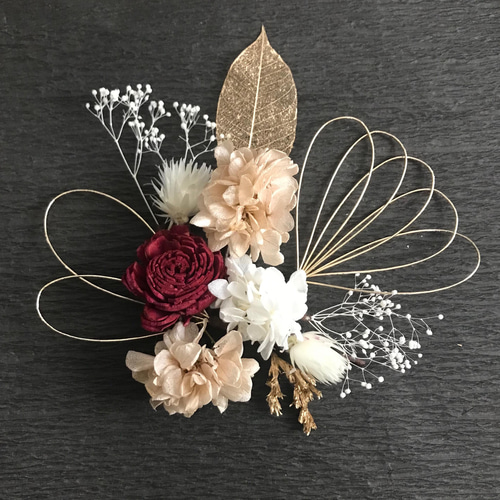 特集掲載作品 卒業式】髪飾り ハーフアップ プリザーブドフラワー 結婚