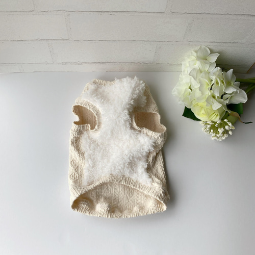 犬服【3S〜S】アラン風ニットタンクトップ ペット服・アクセサリー 犬