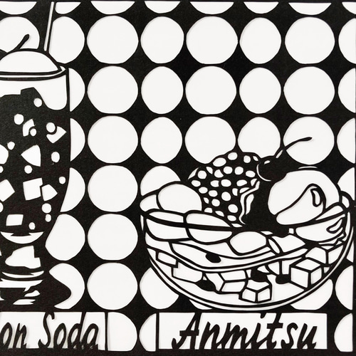 レトロ喫茶』 オリジナル切り絵 切り絵 Fancy Kirie ファンシー