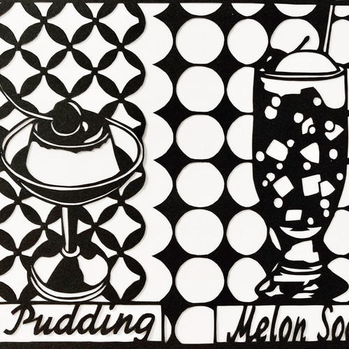 レトロ喫茶』 オリジナル切り絵 切り絵 Fancy Kirie ファンシー
