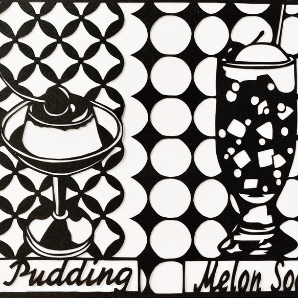 『レトロ喫茶』　オリジナル切り絵 2枚目の画像