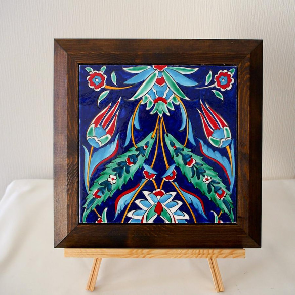 新春トルコ・イズミルタイル・アート絵画・額縁付きA 新春トルコ・イズミルタイル・アート絵画・額縁付きA