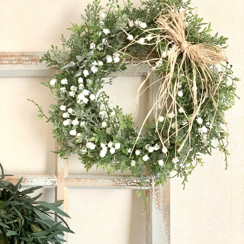 すずらん春リース 玄関 春 すずらん インテリア雑貨 アーティ