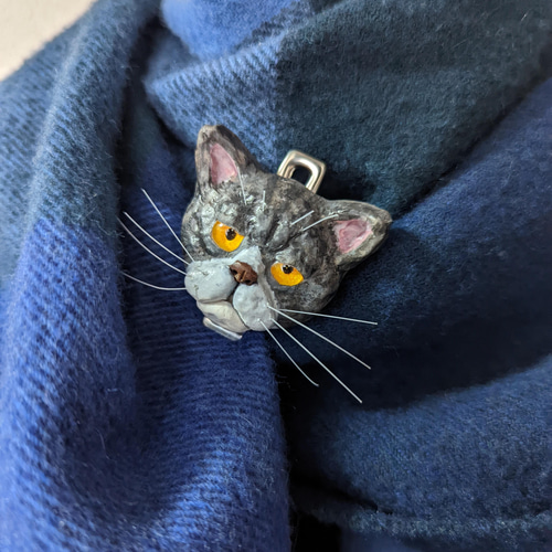 エキゾチックショートヘアのマフラークリップ その他ファッション 猫  