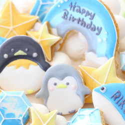【アイシングクッキー】　ペンギン　夏　氷　誕生日ケーキ　ケーキトッパー 8枚目の画像