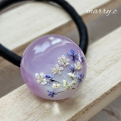 ♡ラベンダー&ミルクティーベージュ♡あめ玉ヘアゴムmarry.c's handmadeaccessory 1枚目の画像