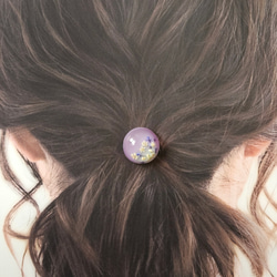 ♡ラベンダー&ミルクティーベージュ♡あめ玉ヘアゴムmarry.c's handmadeaccessory 2枚目の画像