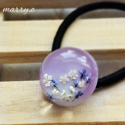 レジンヘアゴム　ちょうちょ　水面　ブルー　キラキラ　春夏花手水 レジンヘアゴムちょうちょ水面ブルーキラキラ春夏花手水