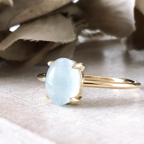 SV925 アクアマリン＆スタールビーのリング アクアマリンリング/ SV925