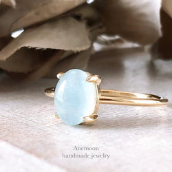 ナミビア産アクアマリンAAA silver925製リング 8×6mm 7/9/11/13