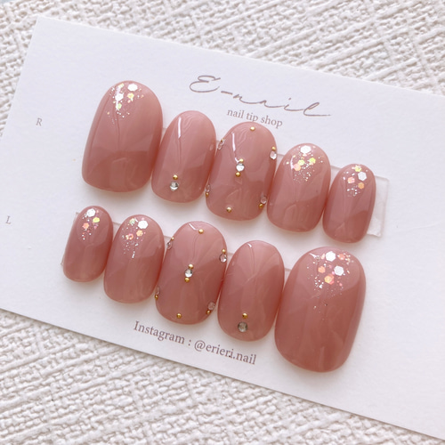 くすみローズのスキンカラー♡ ネイルチップ/付け爪/ピンク/大人ネイル