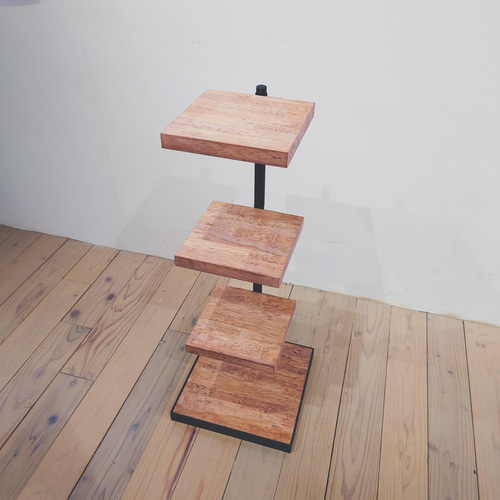 □ジャストプライス□くるくる回る回転ラック アイアン製 マホガニー風