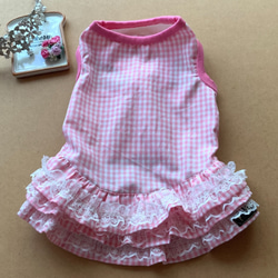 RSH1 格子格紋連衣裙 粉色 免費送貨 第1張的照片