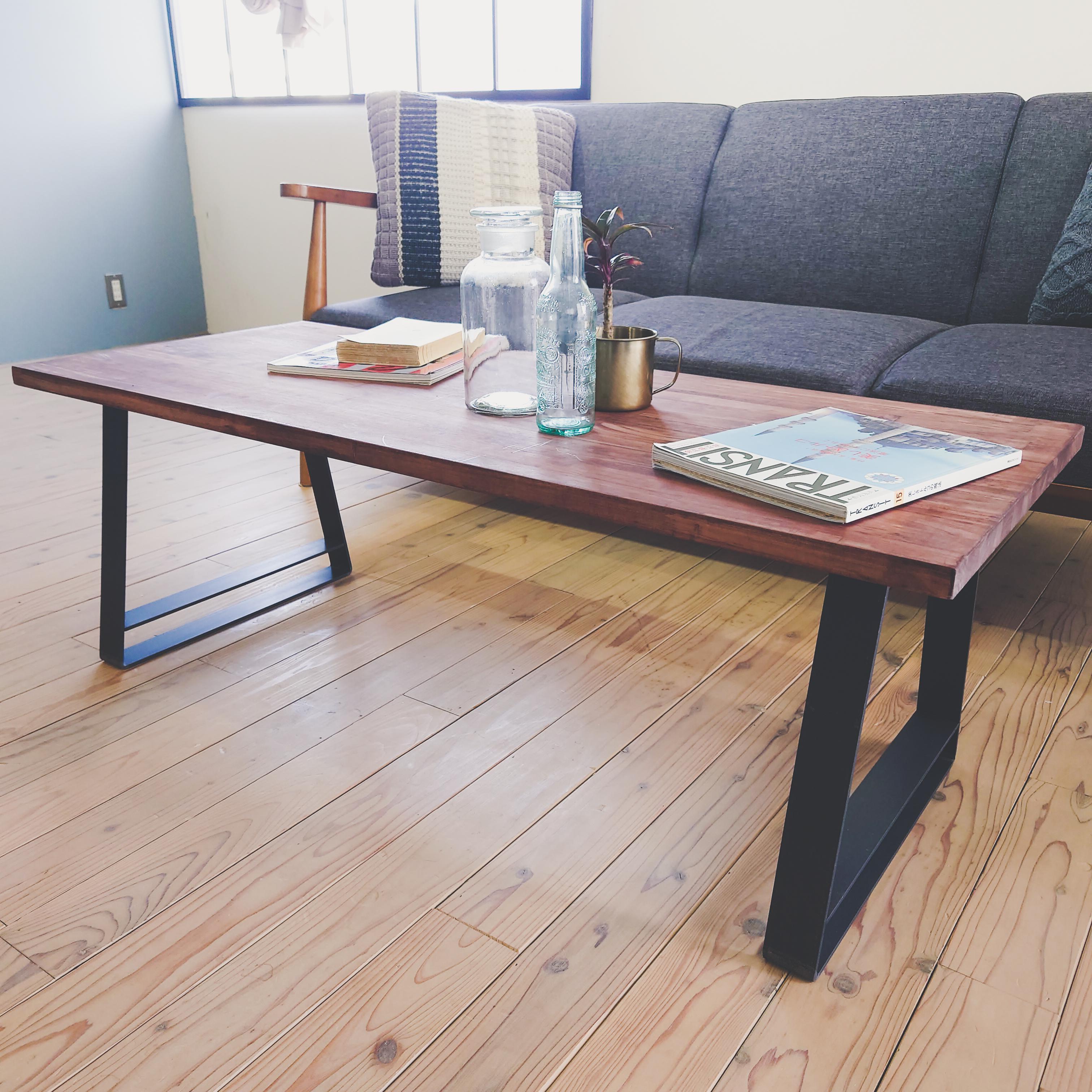 SALE【現品販売】アイアン ローテーブル 鉄脚 鉄 木 テーブル tab42