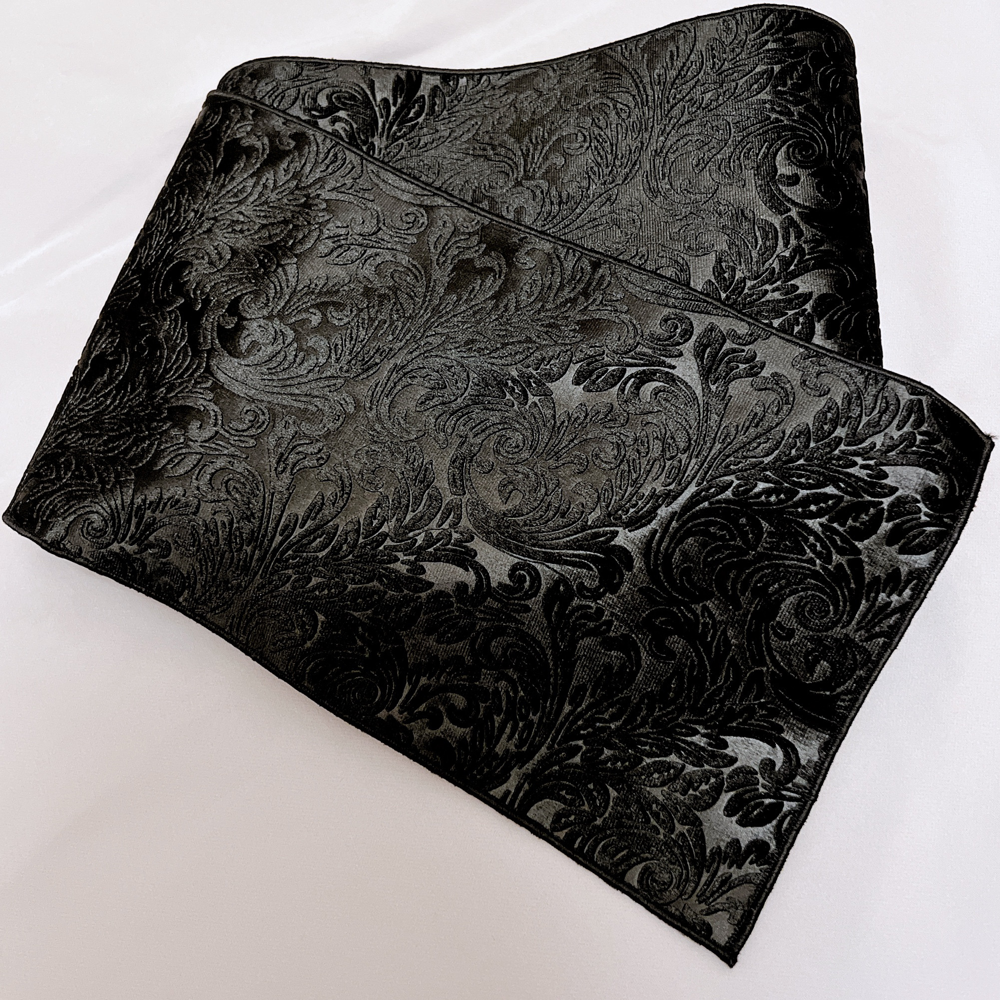 ジャガード　半幅帯　（ベージュorブラック）　浴衣　着物　和装　ベロアジャガード