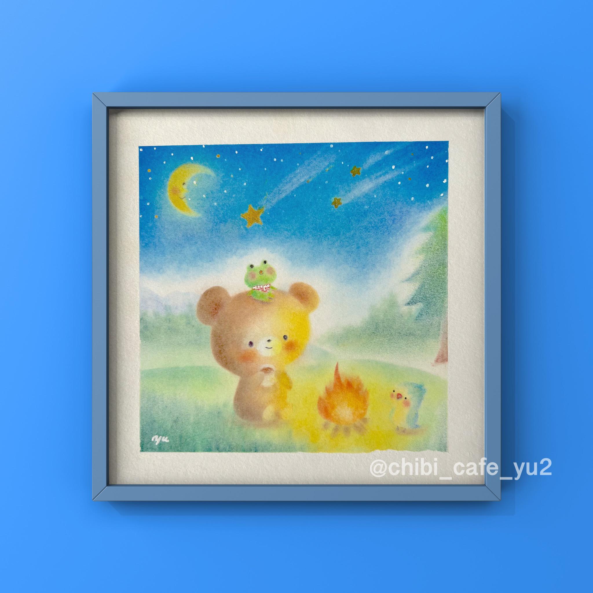 爆笑するクマ〜F4〜】 アクリル画 原画 アート 絵画 イラスト