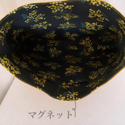 【ハンドバッグ】草花手刺繍･綿麻ハンドバッグ･マスタード色【くが屋】 5枚目の画像