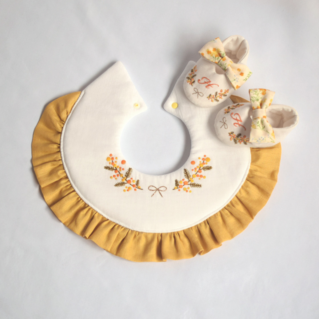 ★お家×ミモザ★ ハンドメイド　リバーシブル　スタイ