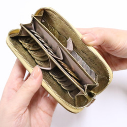 ＊仕分ける 6ポケット小銭入れ＊　イタリアンレザー 本革 ゴールド 財布 コインケース（AA16.01） 1枚目の画像