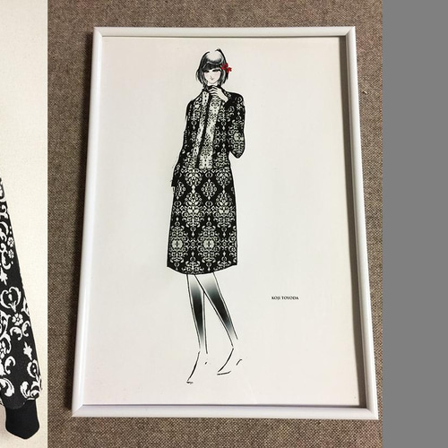 1点もの・デザイン画付き】ゴブラン織り（モノトーン）切り替えベルト  