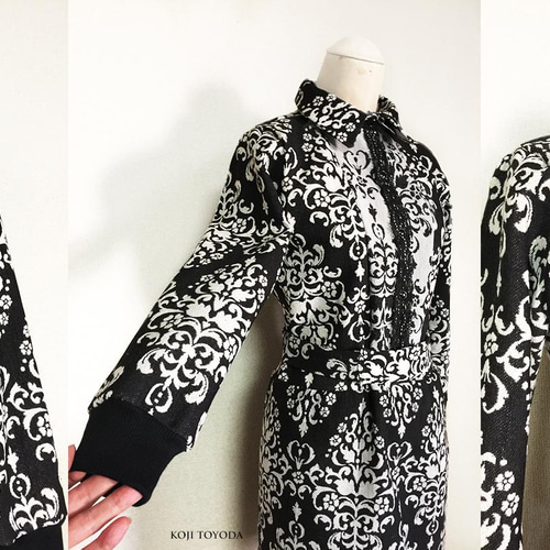 1点もの・デザイン画付き】ゴブラン織り（モノトーン）切り替えベルト  