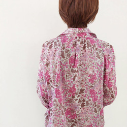 【送料無料】リバティ　Ａライン　ブラウス　長袖　エドナ　ピンク系　シャツ　洋服　綿　Mサイズ　LIBERTY 8枚目の画像