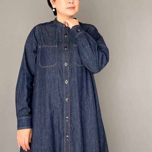 アドーア　長袖シャツワンピース　ネイビー　ワンピース 楽天市場】◇クリアツイルワンピース ADORE アドーア ワンピース