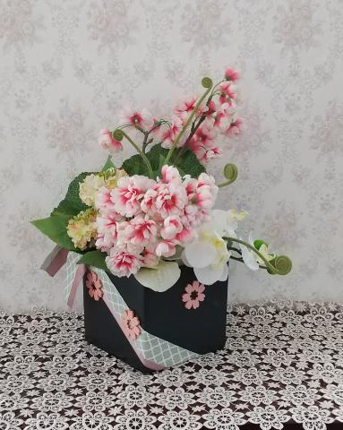 桜ハンドメイド2022　桜爛漫アレンジ 高品質アーティフィシャルフラワー仕様　桜、胡蝶蘭、ラナンキュラス、レモンリーフ