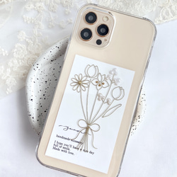 YN-M34,【3.4月のブーケ】,iPhoneケース クリアケース iPhone14