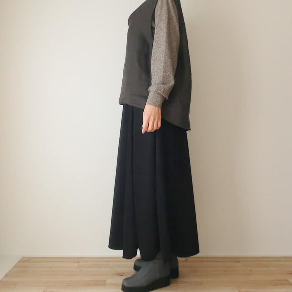 超修身❣️長85cm 6層裙（自由/黑色） 第10張的照片