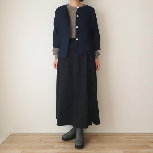 超修身❣️長85cm 6層裙（自由/黑色） 第3張的照片
