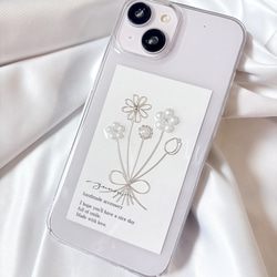 iPhone - ゆり Whiteハートミラーストラップ付 iPhoneケースM220505-23 | ChubbyM