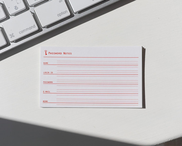 PASSWORD NOTES Ruled line / パスワードノート英語罫線付き20枚