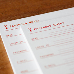 PASSWORD NOTES Ruled line / パスワードノート英語罫線付き20枚 4枚目の画像