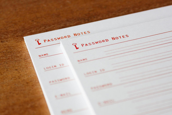 PASSWORD NOTES Ruled line / パスワードノート英語罫線付き20枚 4枚目の画像