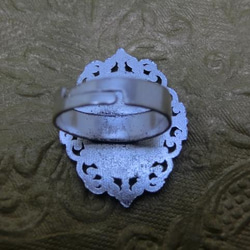 再販＜現品限り＞18×13mmカボション用　アンティーク調リング台　フリーサイズ(アンティークシルバー) 4枚目の画像