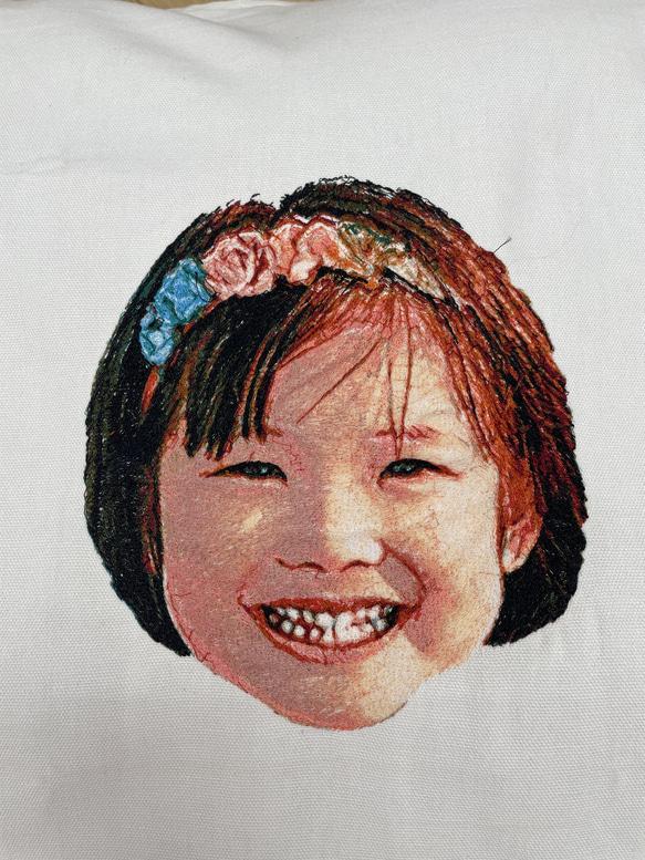 そっくり刺繍のクッションカバー｜オーダーメイド フォト刺繍 mm