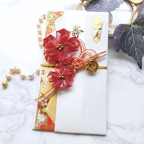 特別なお祝いに！＊さくらレッド クイリングのご祝儀袋 ご祝儀袋・袱紗