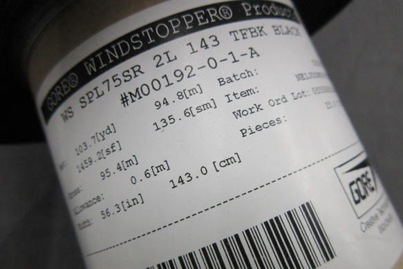 ★50cｍ★ゴアテックス★ウインドストッパー★黒★WS-SPL75SR★延長可★生地★布★ハンドメイド★新品★ 3枚目の画像