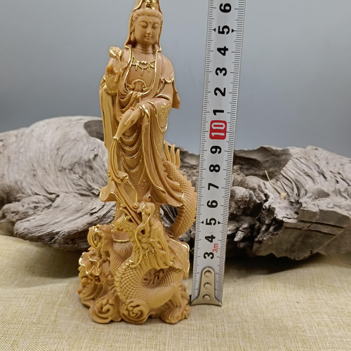木彫仏像 御龍観音菩薩座像 彫刻 仏教工芸品 仏師で仕上げ