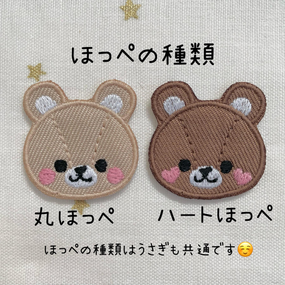 お好きな色で♪テディラビットのお名前ワッペン 3枚目の画像