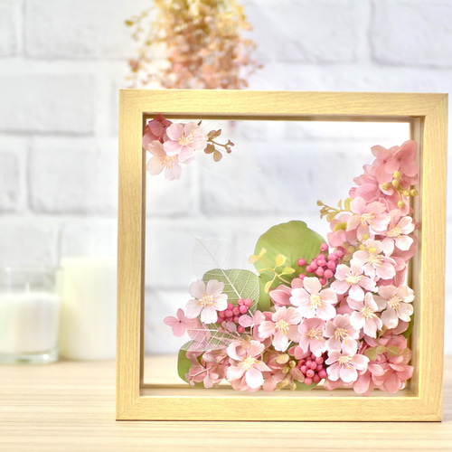 水面に浮かぶ桜✳︎フレームアレンジメント 大 アートフラワー