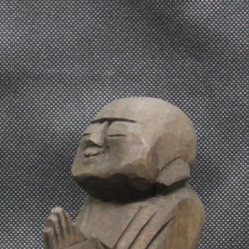 仏像 円空仏 木彫 善財童子（自刻像 16cm 着色 jk2428） 彫刻 円