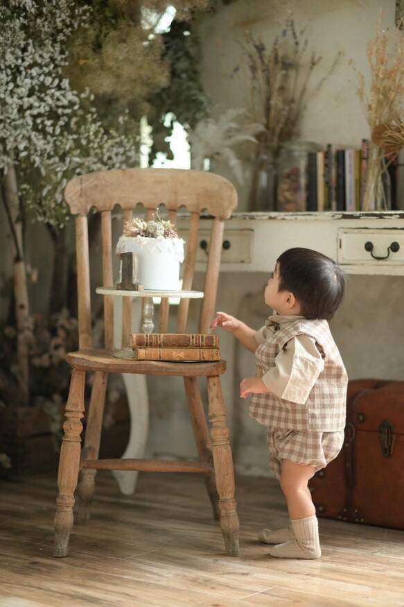 ベビーフォーマルウェア❤️通年着れる❤︎ベビーセットアップ　ギフト　プレゼント❤︎ブラック 6枚目の画像