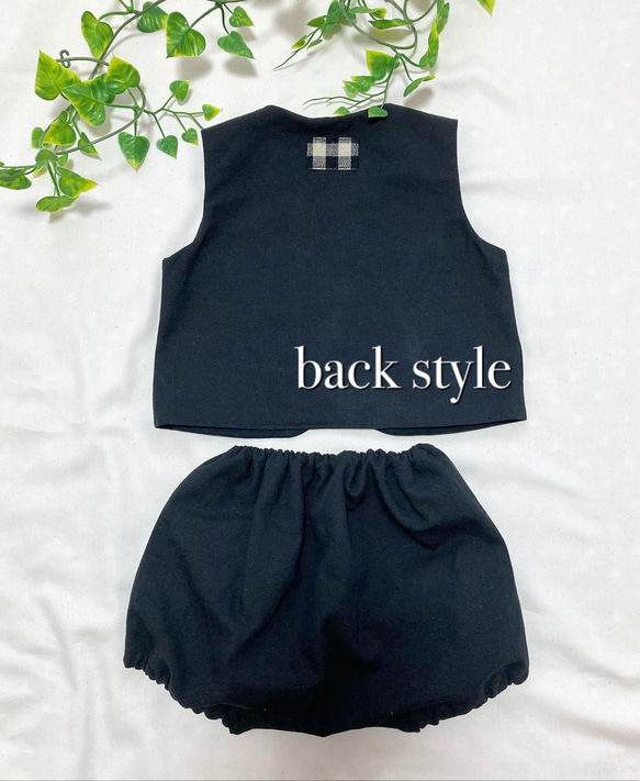 ベビーフォーマルウェア❤️通年着れる❤︎ベビーセットアップ　ギフト　プレゼント❤︎ブラック 3枚目の画像